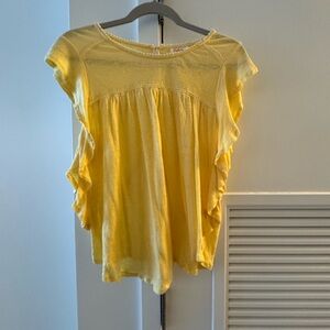 Deletta Butter Yellow Ruffle Top